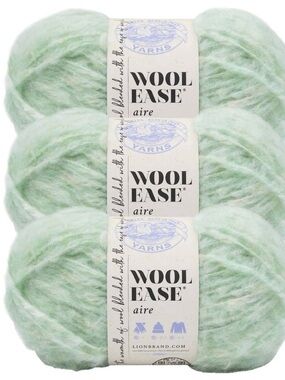 Lion Brand Wool Ease Aire Yarn Sweet Mint NEW 3 pack